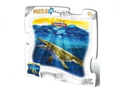 Puzzle 16 deskove Prehistoric ryba - TYLOSAURUS s konturou