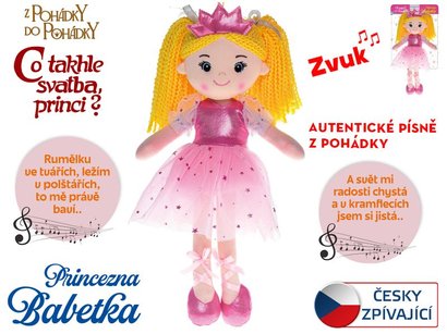 Panenka Princezna Babetka 35cm mkk tlo na baterie esky zpvajc 0m+ na kart