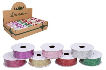 Stuha 2,5cm x 2,7m dekor glitter