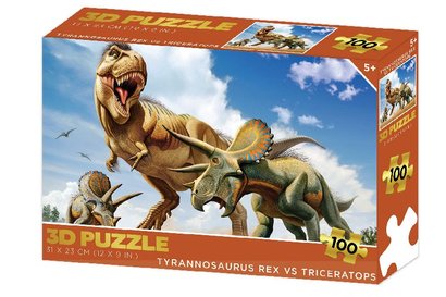 Tyrannosaurus Rex VS Triceratops 3D puzzle 100 dlk