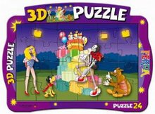 Puzzle 24 dilku Ferda mravenec deskov  3D s konturou