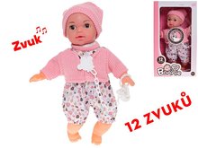 Miminko 30cm mrkac mkk tlo na baterie 12zvuk s dudlkem 18m+ v krabice