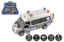 Auto policie kov, otvrac dvee 15cm, svtlo, zvuk, na baterie